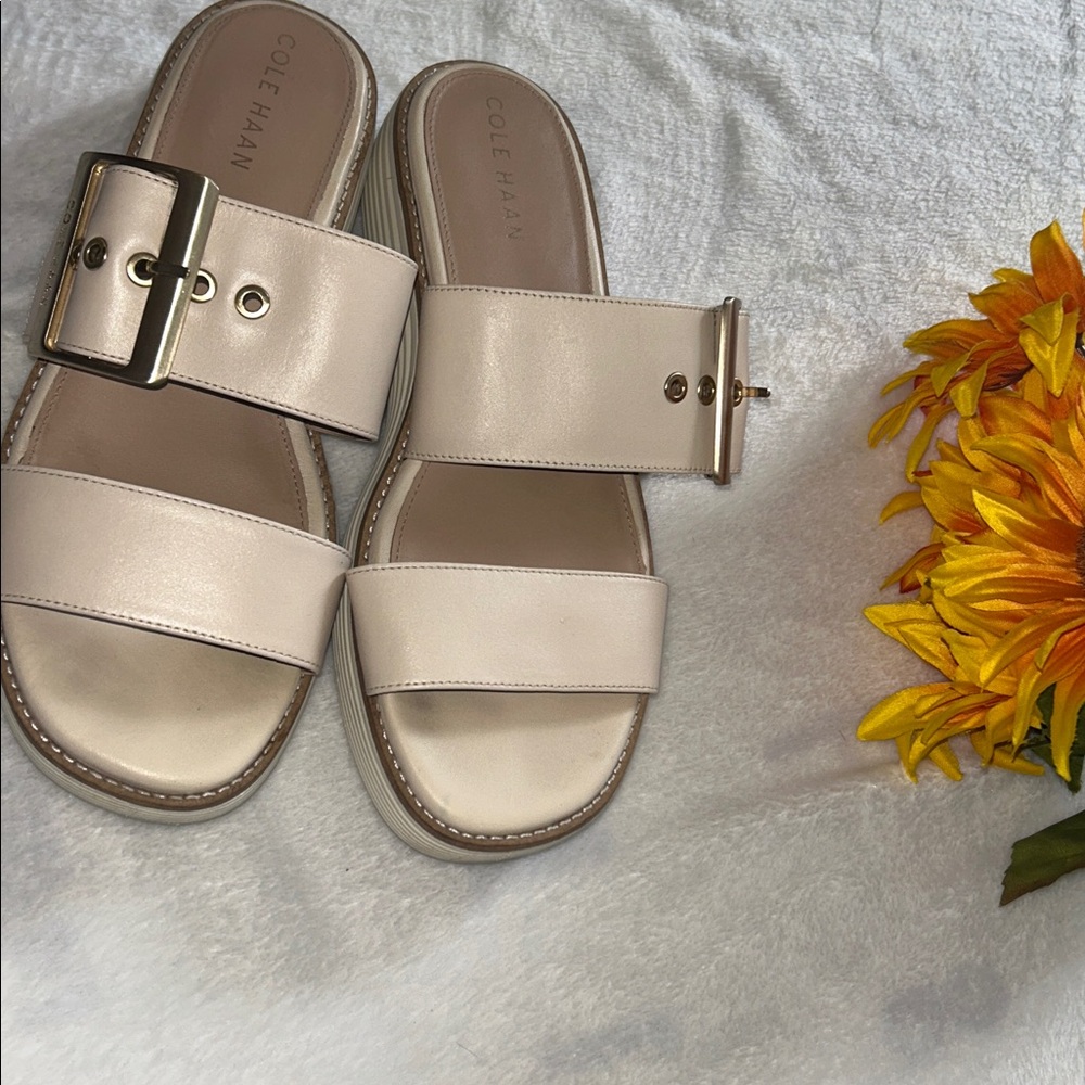 Cole Haan Women's Cream Buckle Sandals
